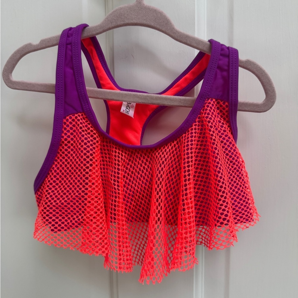 NWOT BIGCHILL 2T Girls Orange & Purple Bikini Bathingsuit Top